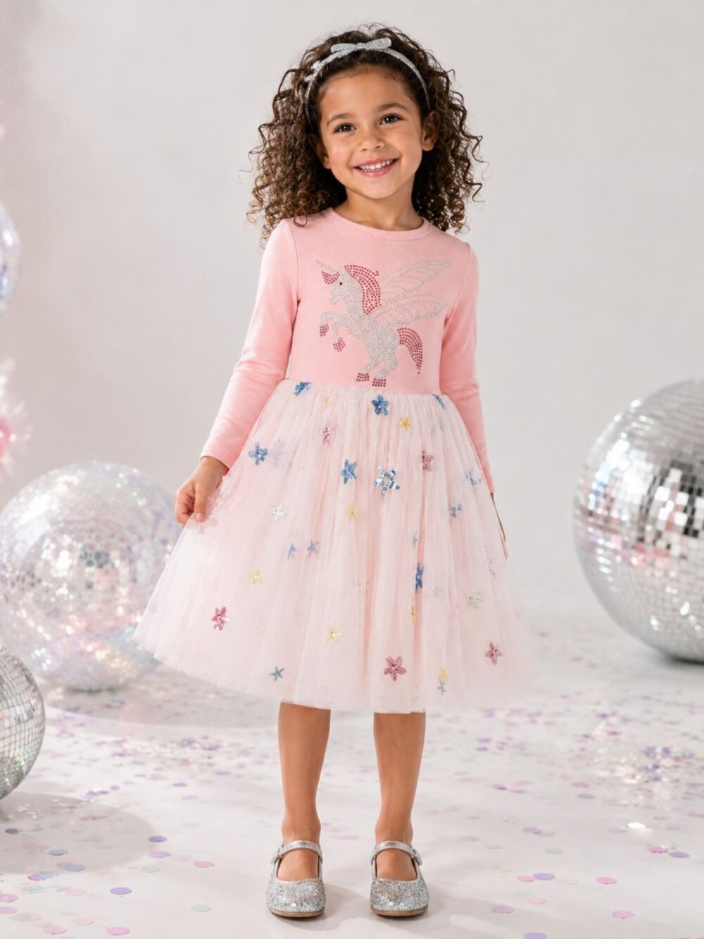 Lola + The Boys Unicorn and Stars Tutu Tulle Dress